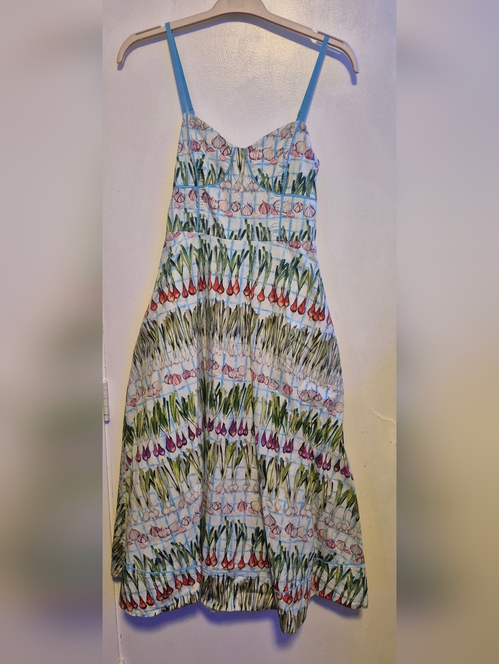 Floral Striped Sundress with Blue Straps